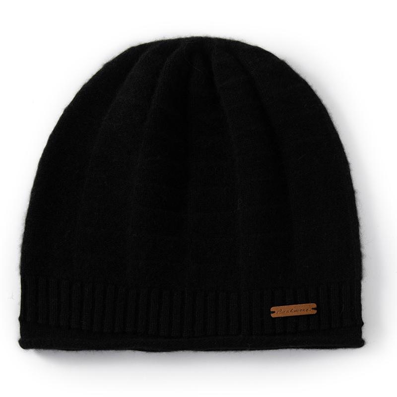 Women 100% Pure Cashmere Slouchy Beanie Hat Winter Warm Soft Cozy Headwear Casual Knit Cap Cold Weather Accessory