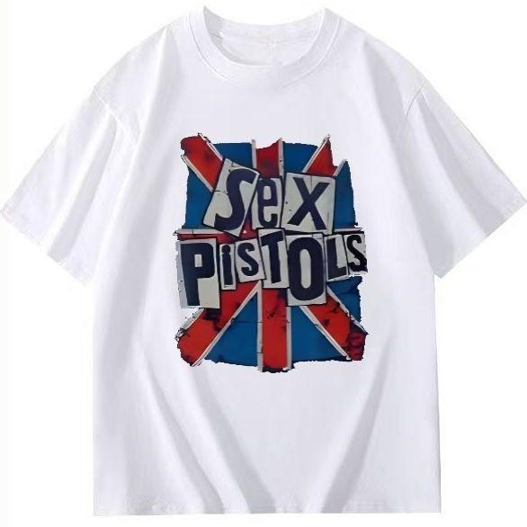 Punk Party Ecstasy Sex Pistols Union Jack Short Back-to-school Season Four-color Loose Pure Cotton Short-sleeved Single Piece