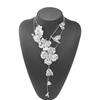 N11011 fashion exaggerated retro three-dimensional double-layer metal flower necklace temperament light luxury advanced sense collarbone chain