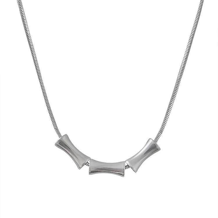 

Bamboo small waist pendant necklace female niche high-end couple sweater chain male accessories cold fashion jewelry