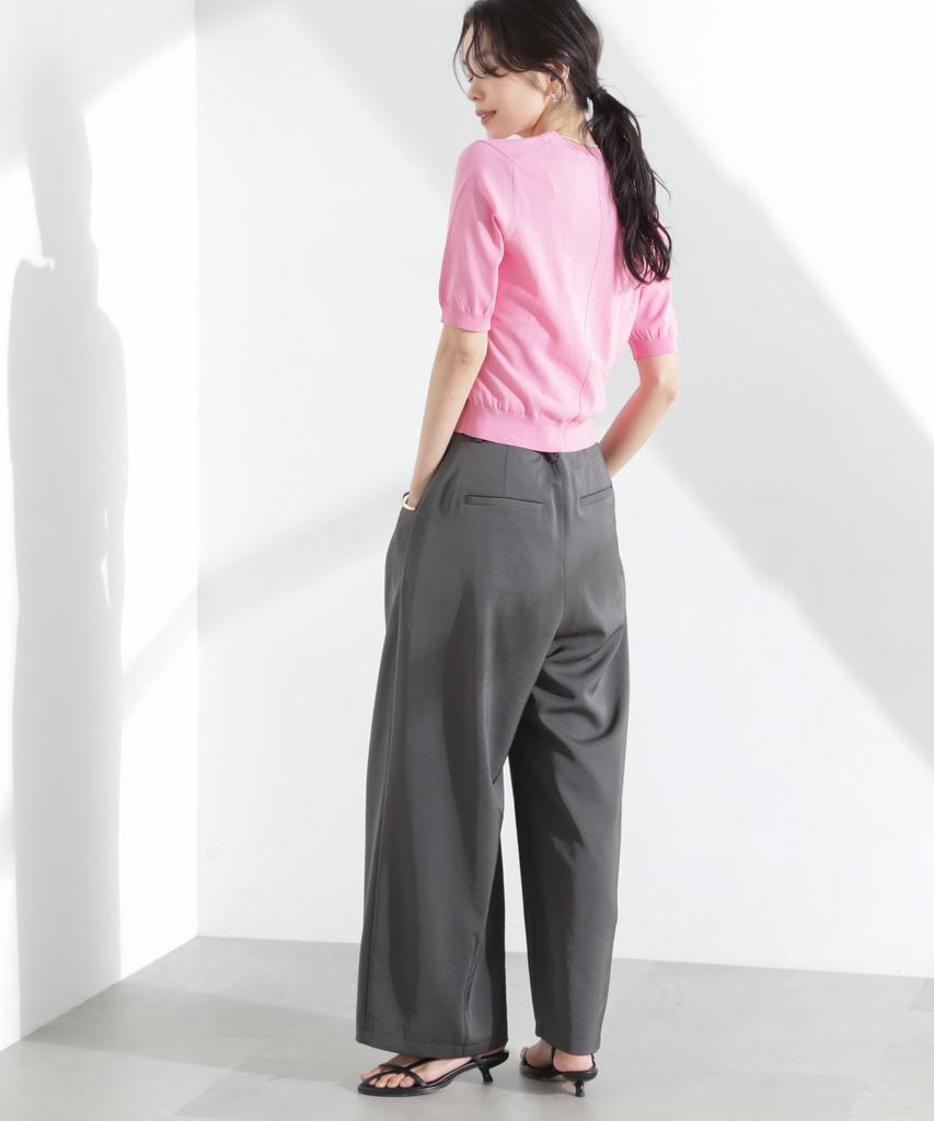 Nano Universe TEKNICO GIZA Cotton Compact F V-Neck Knit, Women's, 090, Pink, 669-5122313