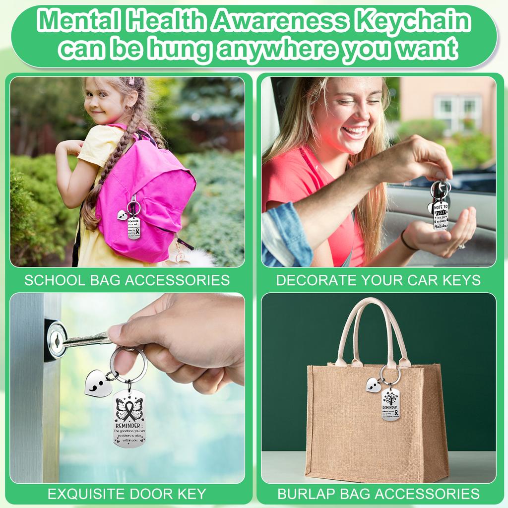 12 Stück You Are Enough Schlüsselanhänger Mental Health Geschenke Schlüsselanhänger Edelstahl Selbstpflege Affirmation Inspiration Danke Y