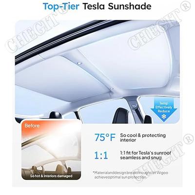 Sonnenblenden für Tesla Model 3/ Y 2017-2025 Eistuch Schnalle Sonnenblende Glas Frontscheibe Heckscheibe Dachfenster Zubehör