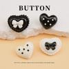 5pcs Black And White Children'S Buttons Baby Clothes Cute Cartoon Resin Love Buttons Sweater Cardigan Jacket Decorative Buttons