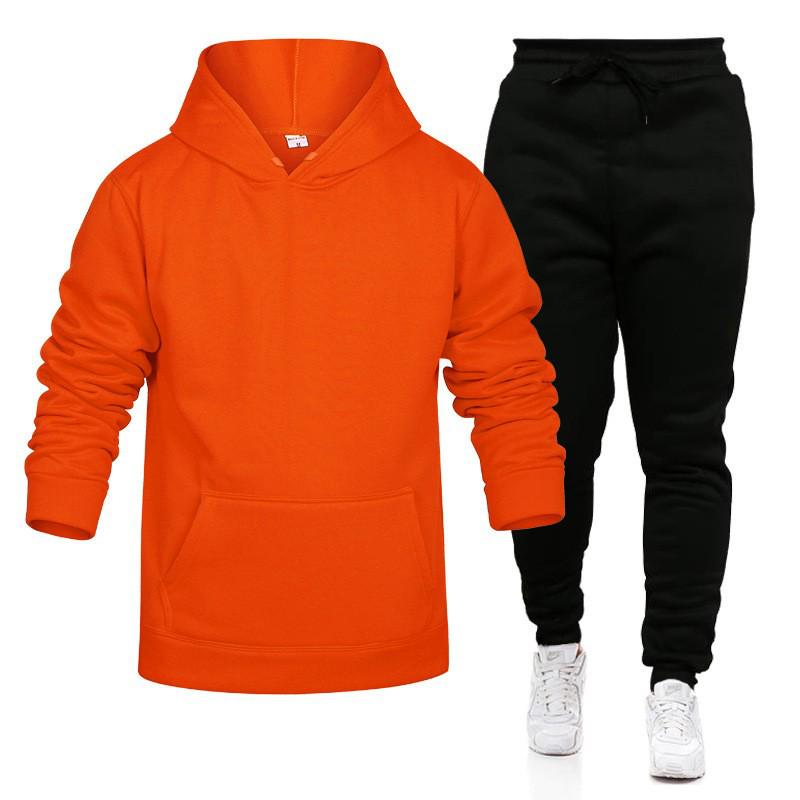 Men's Trendy Hooded Sweatshirt Two-Piece Set for Spring & Autumn