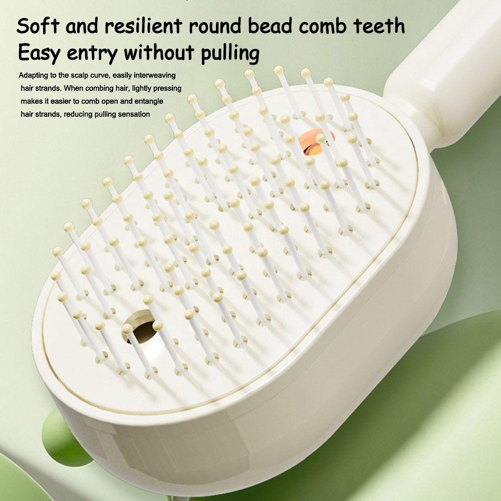 2026 Electric Steaming Hair Straightener Brush Electric Spray Air Cushion Massage Hair Brush Rechargeable Detangling Steam Brush
