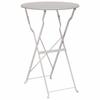 Mesa de Bistrô Dobrável para Exterior Bege Ø 50 x 71 cm Aço com Revestimento em Pó