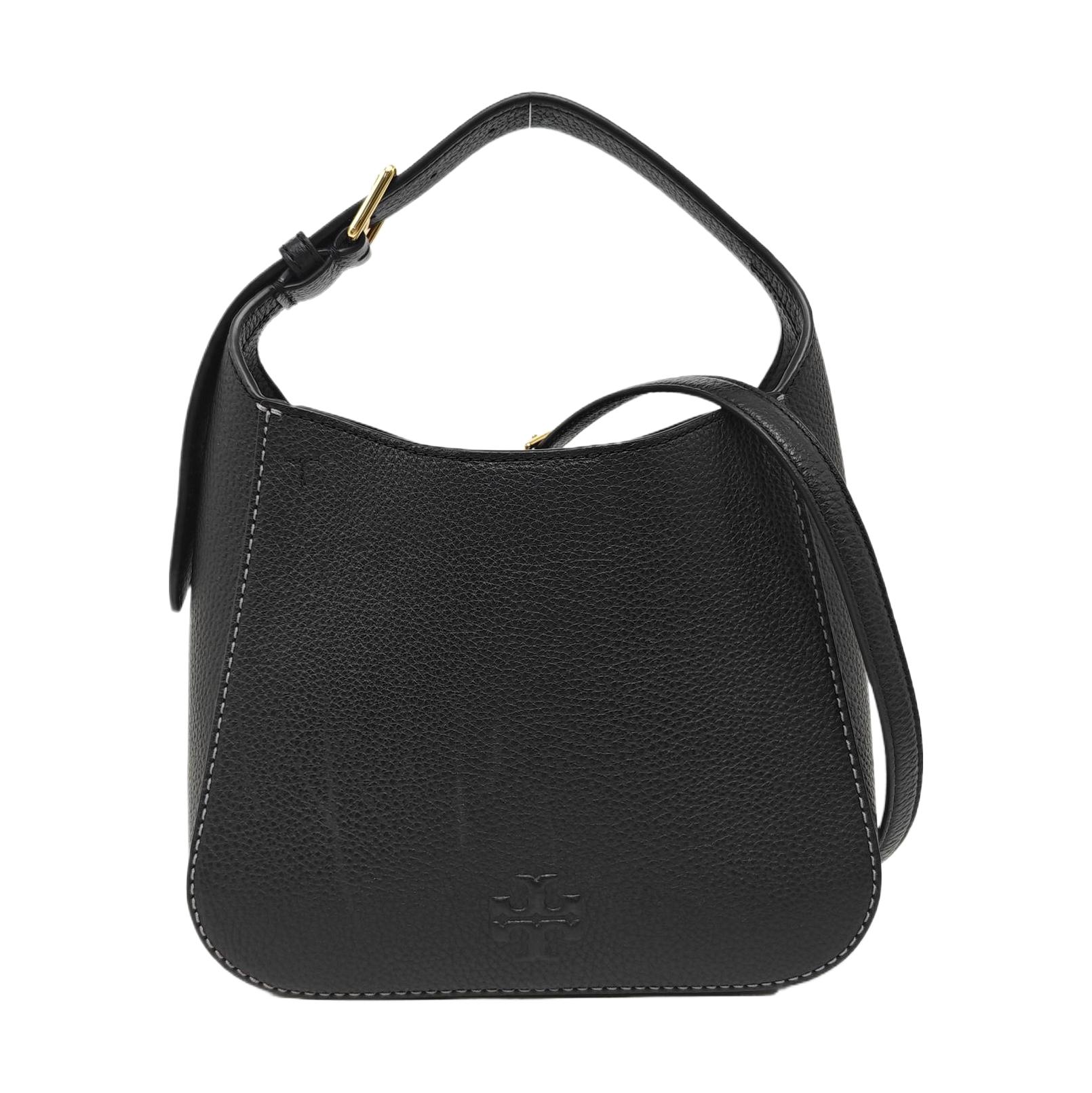 [Pre-Owned] Thea Solid Color Embossed Letter Logo Leather Bucket Bag - Excellent #OPO84N ONE SIZE