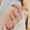 Trendy Open Ring White Moon Star Design Stackable Diamond Ring for Women Minimalist Luxury Jewelry
