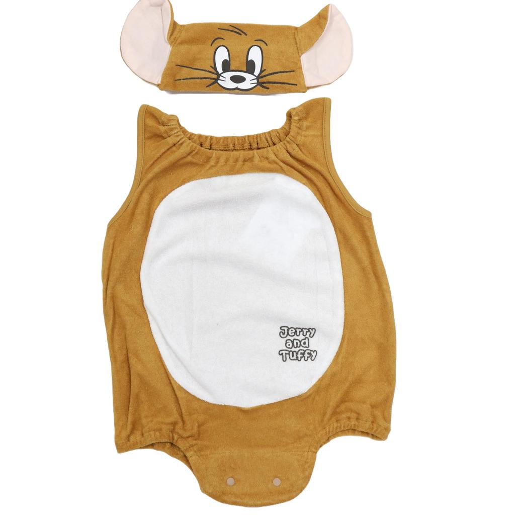 Tom and Jerry 85th Anniversary Tom and Jerry Romper with Pile Baby Clothes for Boys and Jerry 80 Headband, Fabric, Girls, 215142676,