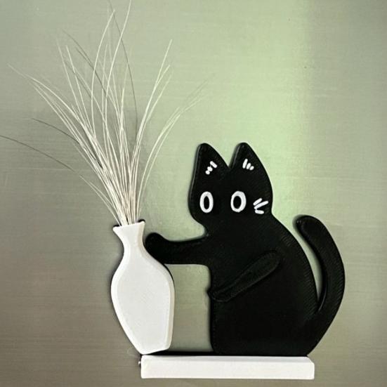 1 Stück Katzenbart-Halter Kühlschrankmagnet Katzenhaar Miniatur-Vasen-Sammler Behälter Haustier-Gedenkstück Andenken Dekoration