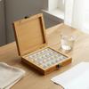 Holz Aquarellfarben-Organizer Mehrfachgitter Leere Napf-Box mit Verschluss Bambus