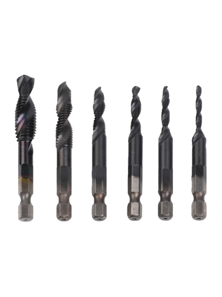 Wood Drilling Tools Composite Tap Set 6 Piece Set Enhanced Functionality Integrated Storage Box For Woodworking 4*0.7