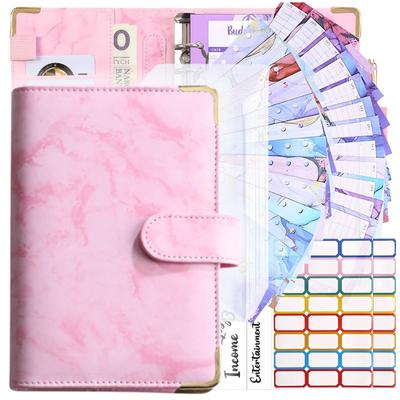 Budget Planner Budget Saver Binder Organizer Pink Marble A6