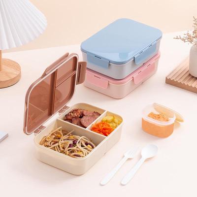 Portable Flip-Top Compartmentalized Microwaveable Bento Lunch Box