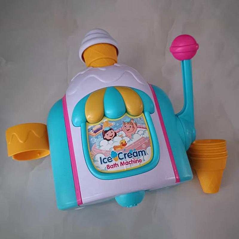 Ice Cream Bath Toys Kids Foam Machine Water Play Toy Ice Cream Maker Bubble Foam Play Machine Powerful Suction Delicate Supplies