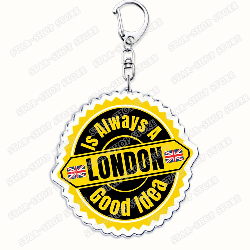 Amo Londra Regno Unito Portachiavi Accessori Borsa UK Inghilterra Britannico Big Ben Portachiavi Gioielli Fan Amici Regali