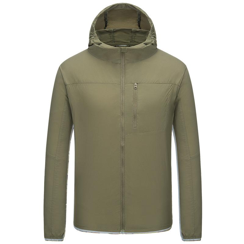 

Чоловіча весняно-літня сонцезахисна дихаюча легка куртка з капюшоном XS зелений