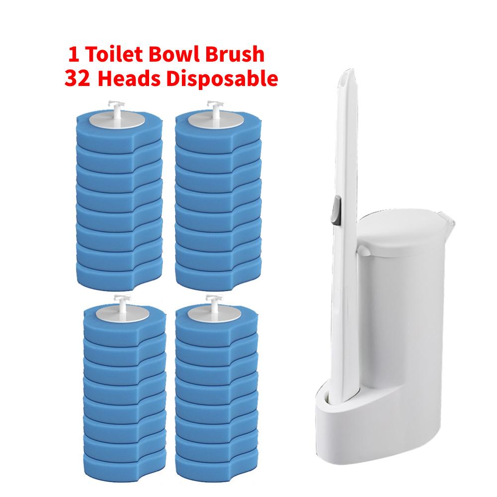 8-32PCS Disposable Toilet Bowl Brush Long Handle Cleaner Brush & Replacement Cleaning Heads Toilet Brush WC Toilet Accessories