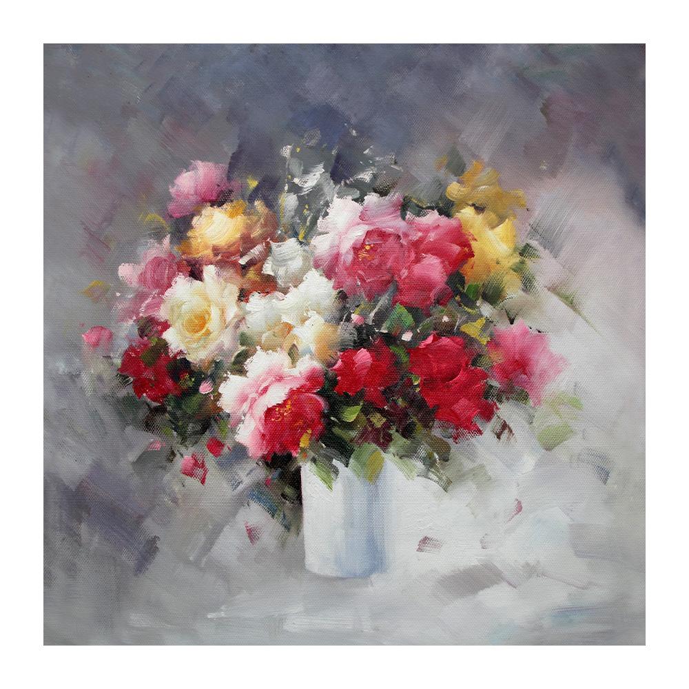 

Абстрактна акварельна червоно-помаранчева квітка, олійний живопис на полотні, постер та принт, картина, настінне мистецтво, Куадрос, прикраса для дому, кімнати 20x20cm