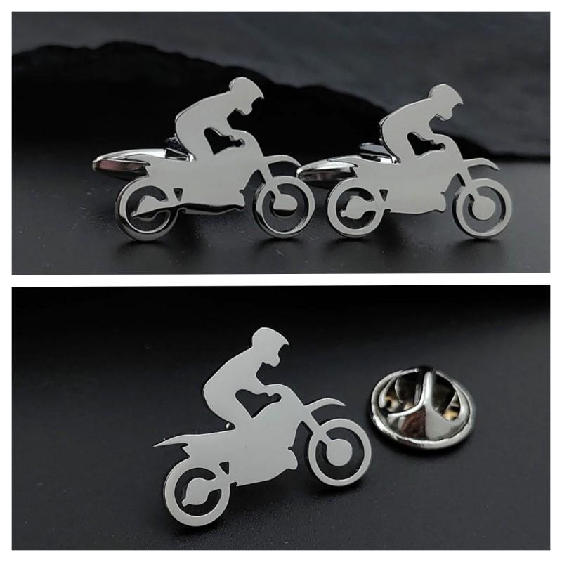Off Road Motorcycle Brooch Cufflinks Dual-use Personalized Design Adventurer Style Enthusiast Accessories