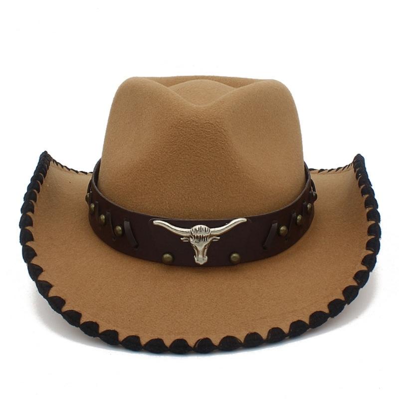 RoleplayCowboy Caps for Adult WideBrim Fedoras Hat with Hat Belt RolePlay Cowboy Hat Carnivals Party Costume Accessories