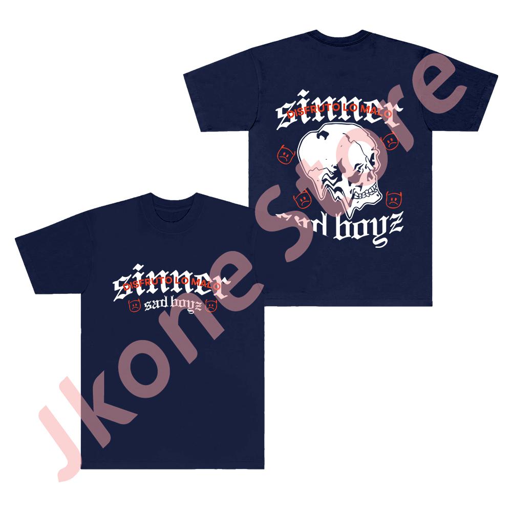 

Junior H Disfruto lo malo DLM Tee Sad Boyz Tour Merch Women Unisex Fashion Casual Short Sleeve Tshirts 4XL