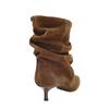 Long-term spot 2025 autumn new pleated stacking boots women's pointed head medium heel short boots European and American suede boots