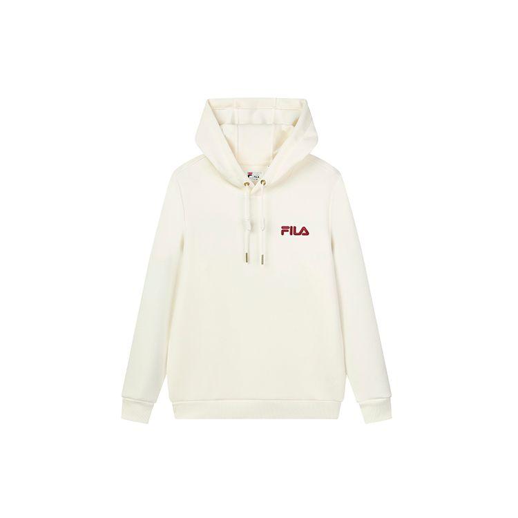 

FILA Logo Embroidered Sports Hoodie Men hoodies Mist-Lotus-White F11M149205F-IV L