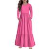 Girls' Maxi Dress Casual Holiday Dresses - Long Sleeve Dress With Pockets For 4-14Y