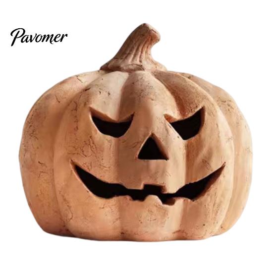Glow in the Dark Pompoen voor Kinderen Halloween Kaarsenhouder, Hars Lantaarn Theelicht Houder met Attente Geschenken Uitgesneden Gezicht Herfst Boerderij Tafel Schoorsteenmantel