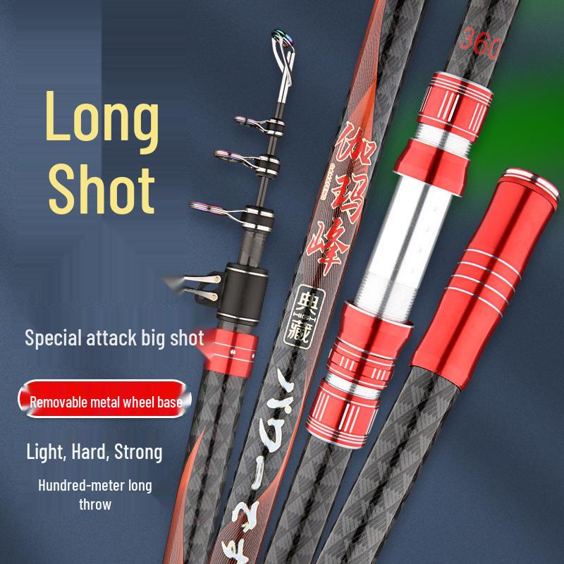 Multi-Section Carbon Casting Rod for Big Fish with Large Guide Rings