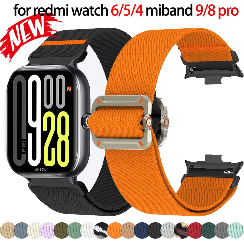 Elastic Nylon Band For Xiaomi Watch Miband 9/8 Pro Braided Sport Strap For Redmi Watch 6 5 4 Smartwatch Bracelet Accessories