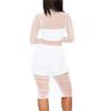 Europese En Amerikaanse Stijl Dames Mesh Jurk Sexy Nachtclub Drie Delig Set Met Top En Korte Broek
