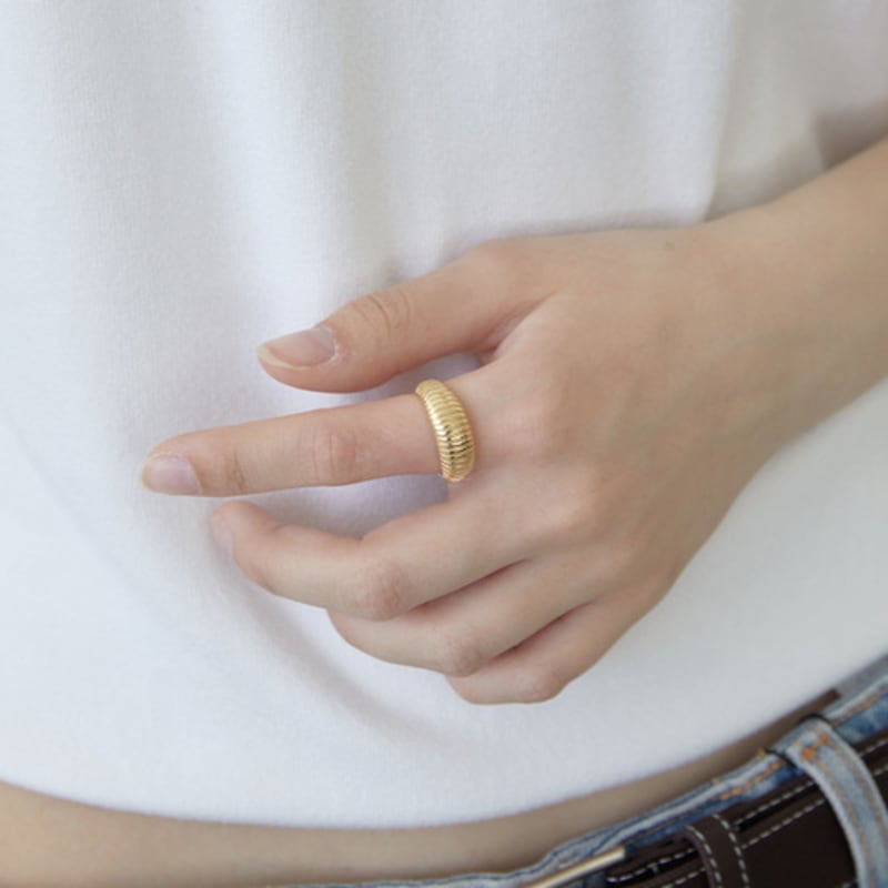 halden bold intaglio line ring (R007_gold)