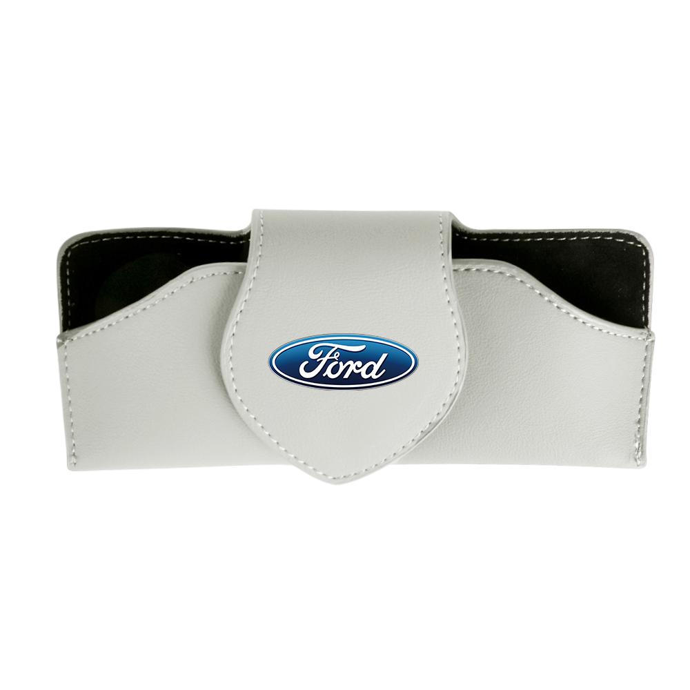 1pcs PU Leather Car Sun Visor Glasses Holder Glasses Storage Case For Ford Focus mk3 Fiesta Fusion STRACING Mustang Transit Kuga