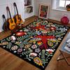 Folk Art Red Birds with Floral Patterns Patterned Carpet a Non Slip Rug Suitable for All Seasons and Any Setting, Gift