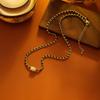 Vintage Chic Gold-Black Woven Choker Necklace Women Geometric Pendant Copper Chain Jewelry