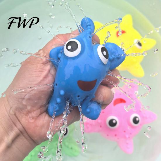 Soft Water Toys For Kids Starfish Squirter for TPR Bath Pool Toy Cute Marine Animal Reusable Shape Squeeze to Spray Fun Summer Beach Shower