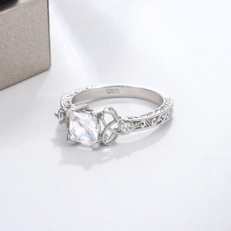 Novo anel para mulheres clássico brilhante AAA zircão anel moda jóias aniversário presente noivado jóias