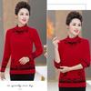 Women's Fleece Sweater Autumn Winter Thick and Warm Printed Plus-Size Sweater Loose Stretch Knit Pullover Top