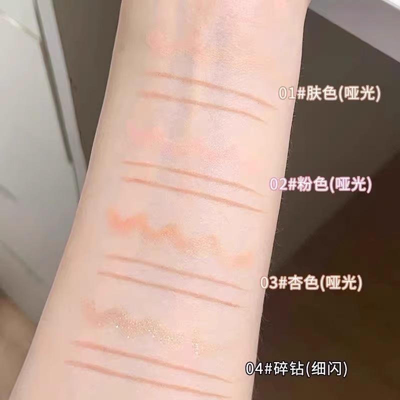 Double Head Curved Moon Silkworm Pencil Highlight Contour Waterproof Smudge Proof Makeup