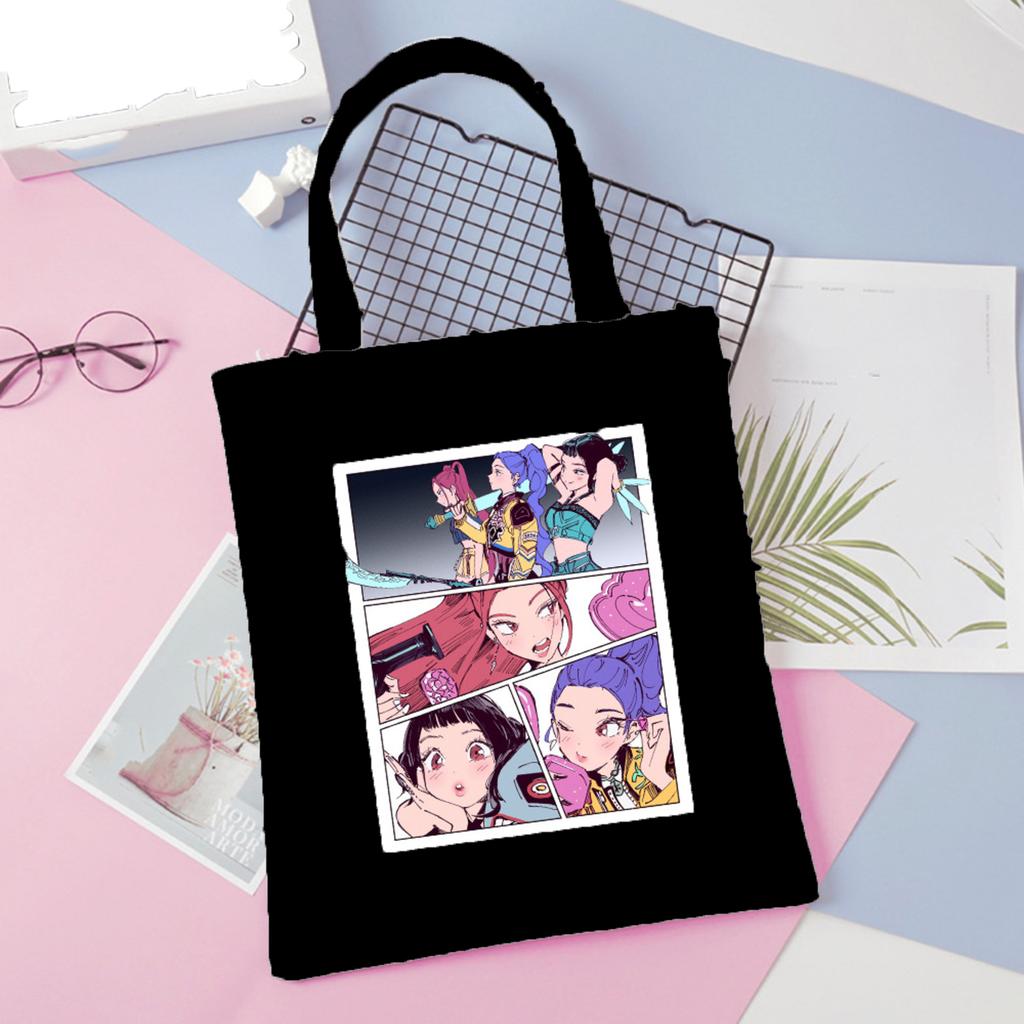 Girls Group Poster Printed Canvas Bag Fan Support Zipper Handbag Women's Bag