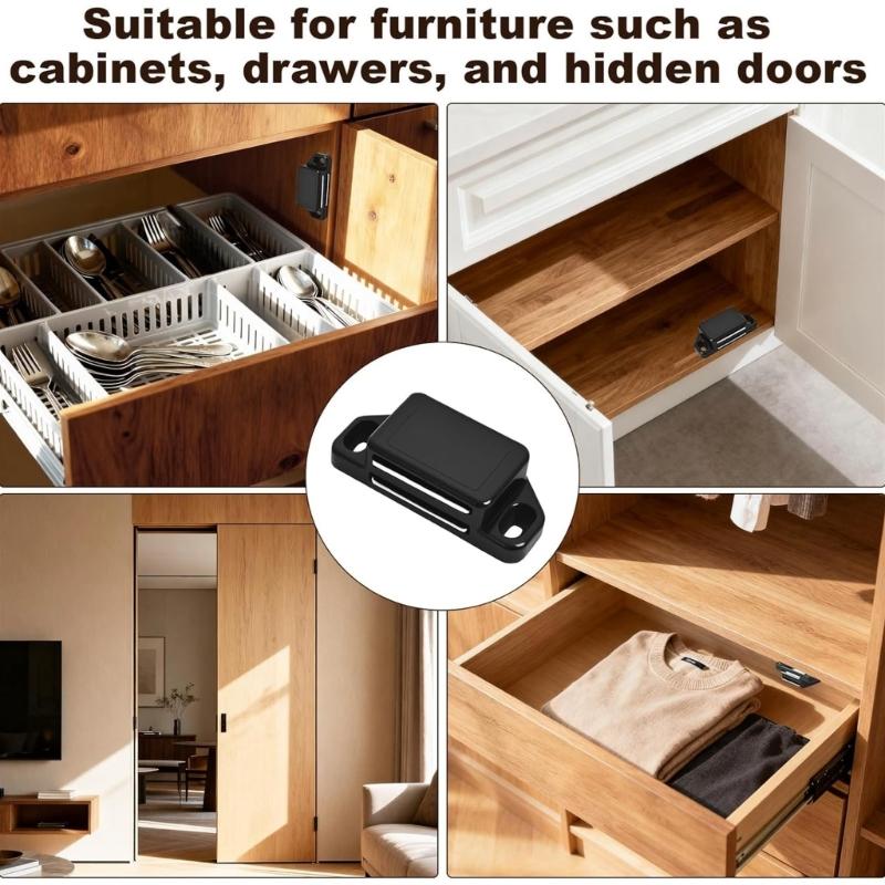 8Pcs Magnetic Door Catches Latches Cabinet Wardrobe Door Closer Furniture Door Lock Buckles For Cabinet Drawer Sliding Door