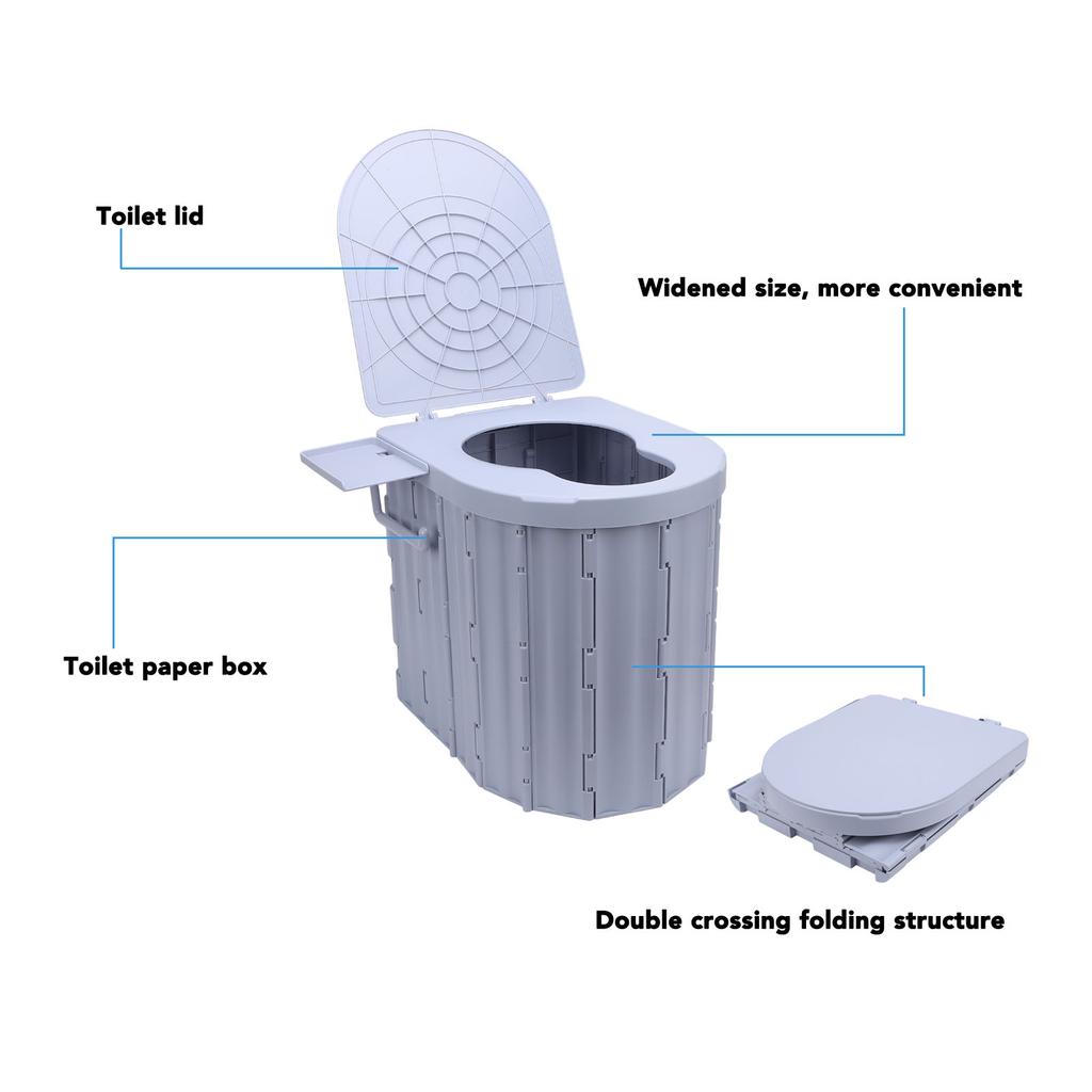 Portable Toilet Large Capacity 150KG Load Bearing Folding Camping Toilet for Travel Road Trip Foldable Toilet Portable Toilet