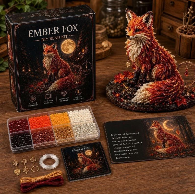 Kit de Manualidades de Cuentas de Zorro DIY para Adultos Principiantes Set de Cuentas de Animales Proyecto de Arte Creativo Hecho a Mano con Instrucciones Detalladas y Accesorios