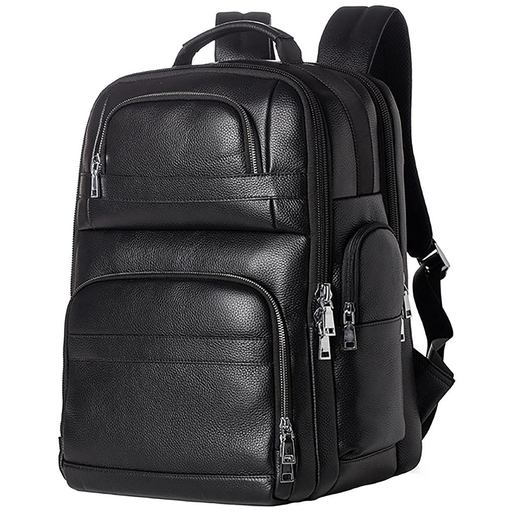 Ariga Herren Rucksack aus echtem Leder, passend für 17-Zoll-Laptop, A4-Format, großes Fassungsvermögen, multifunktional, beliebter Business-Rucksack für den Weg zur Arbeit,