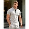 Men's 95% Cotton Henley Shirt Short Sleeve - Casual Button Neck T-Shirt with Pocket - Soft Breathable Summer Top