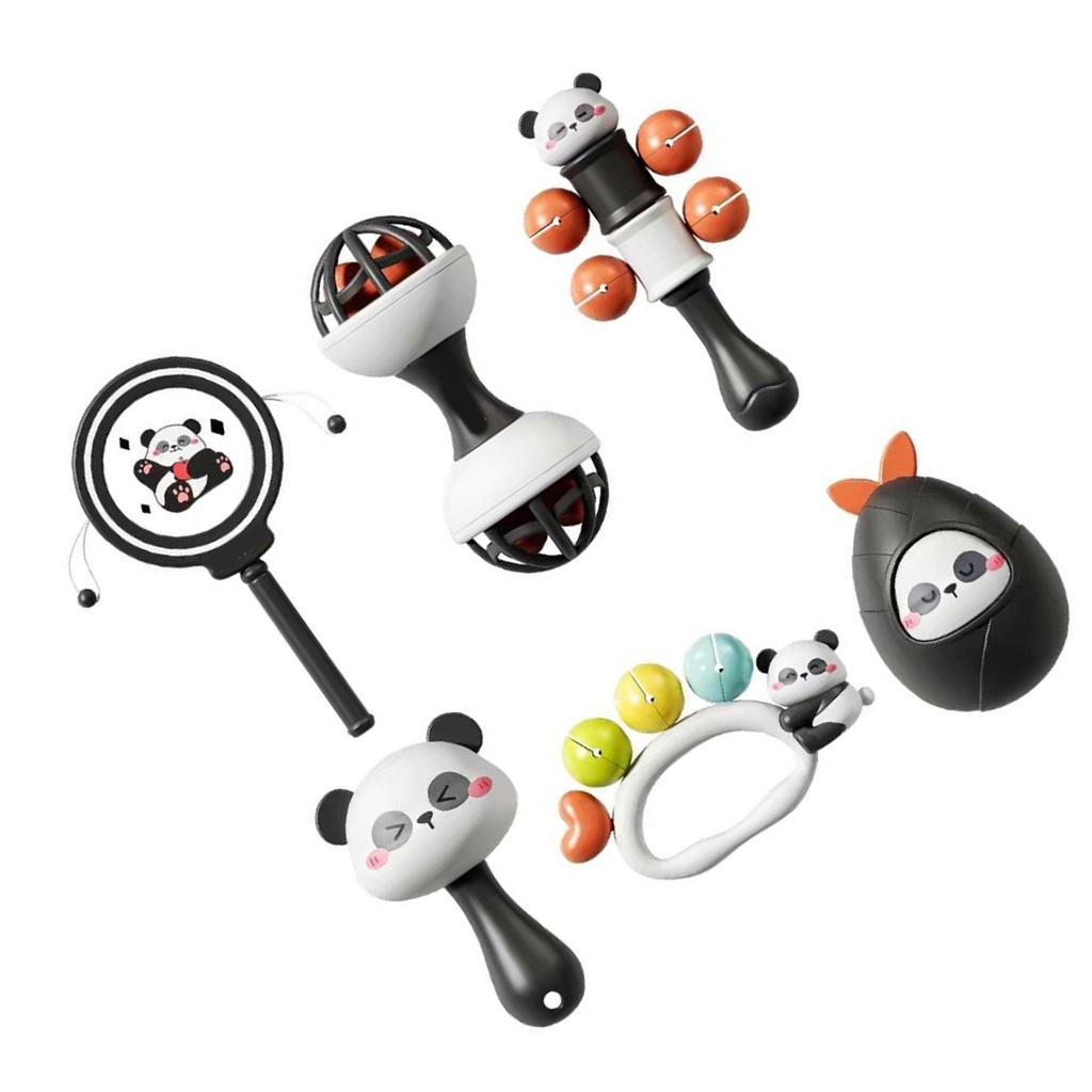 Handheld Baby Cartoon Panda Baby Shaker Toy for Hearing Sensory Stimulation Infant Toy Rattle Panda Shaker