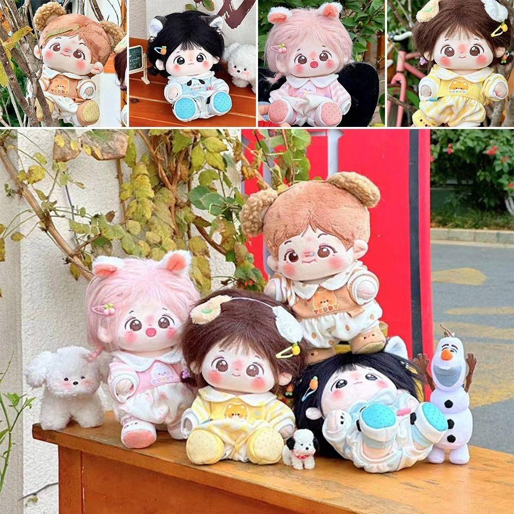 20CM Cartoon Animal Jumpsuits Multicolor Doll Pajamas Kawaii Doll Clothes Cotton Stuffed Doll